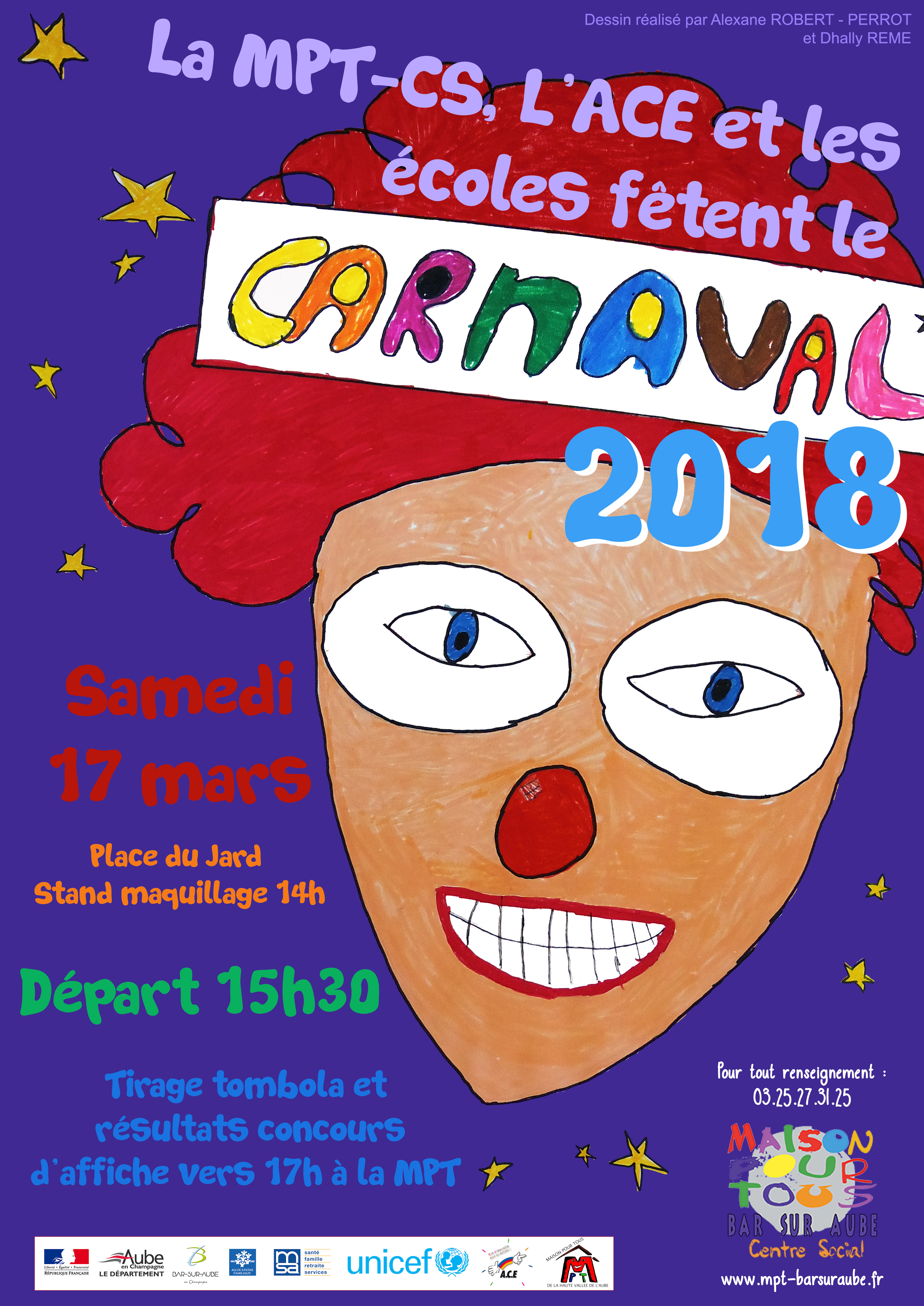 affiche carnaval clown – Maison Pour Tous Jean-Luc Petit – Centre Social